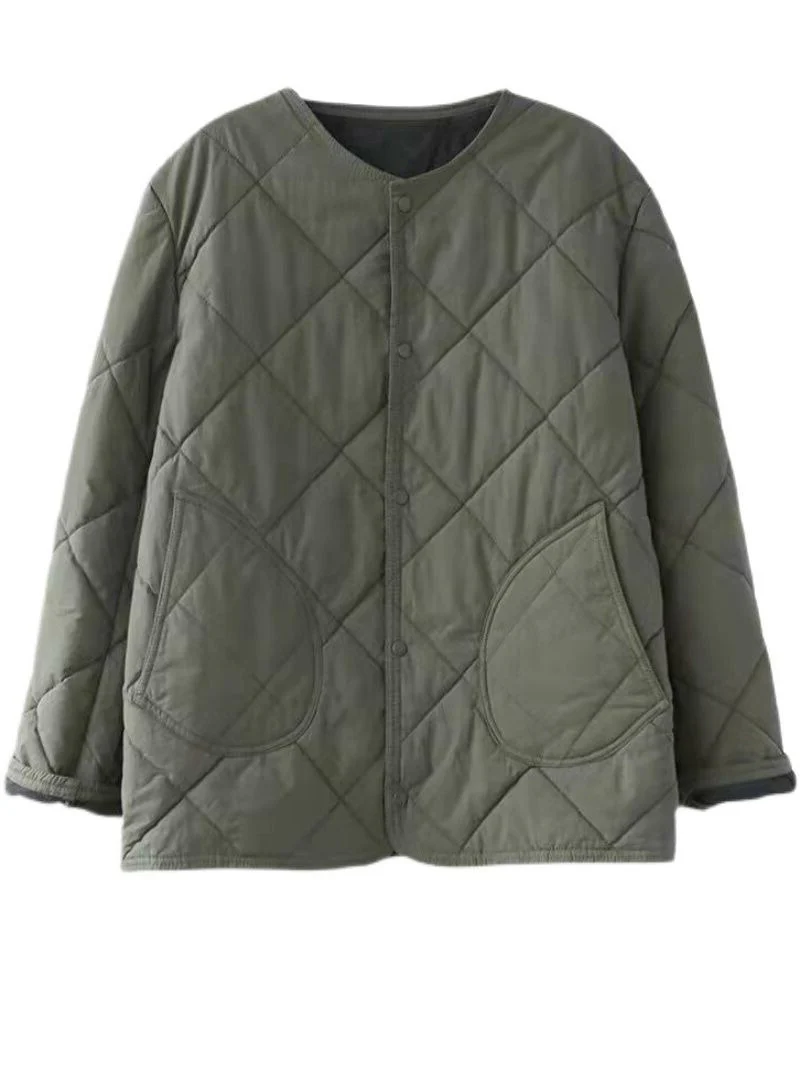 Casual Warm Thickened Short Coat Loose Button Padded Winter Short Coat Dress - Image 5