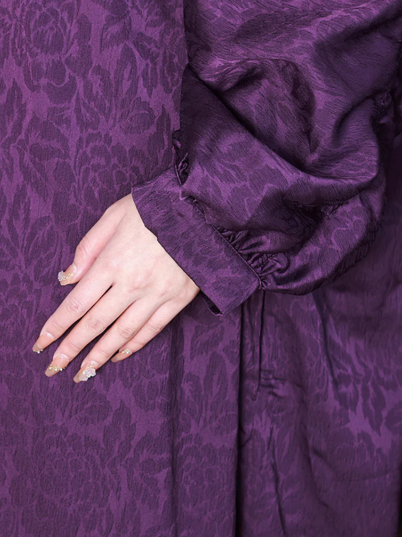 Classy Silk Bat Sleeves A-line Dress - Image 2