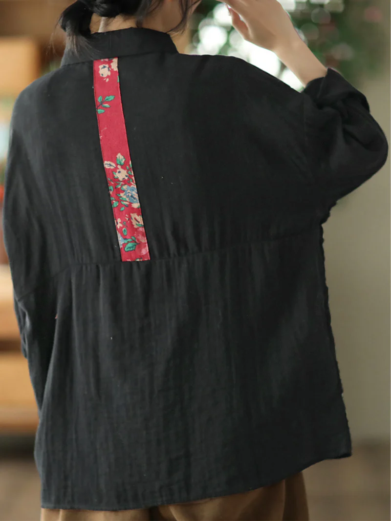 Cotton Loose Long Sleeves Shirt - Image 3
