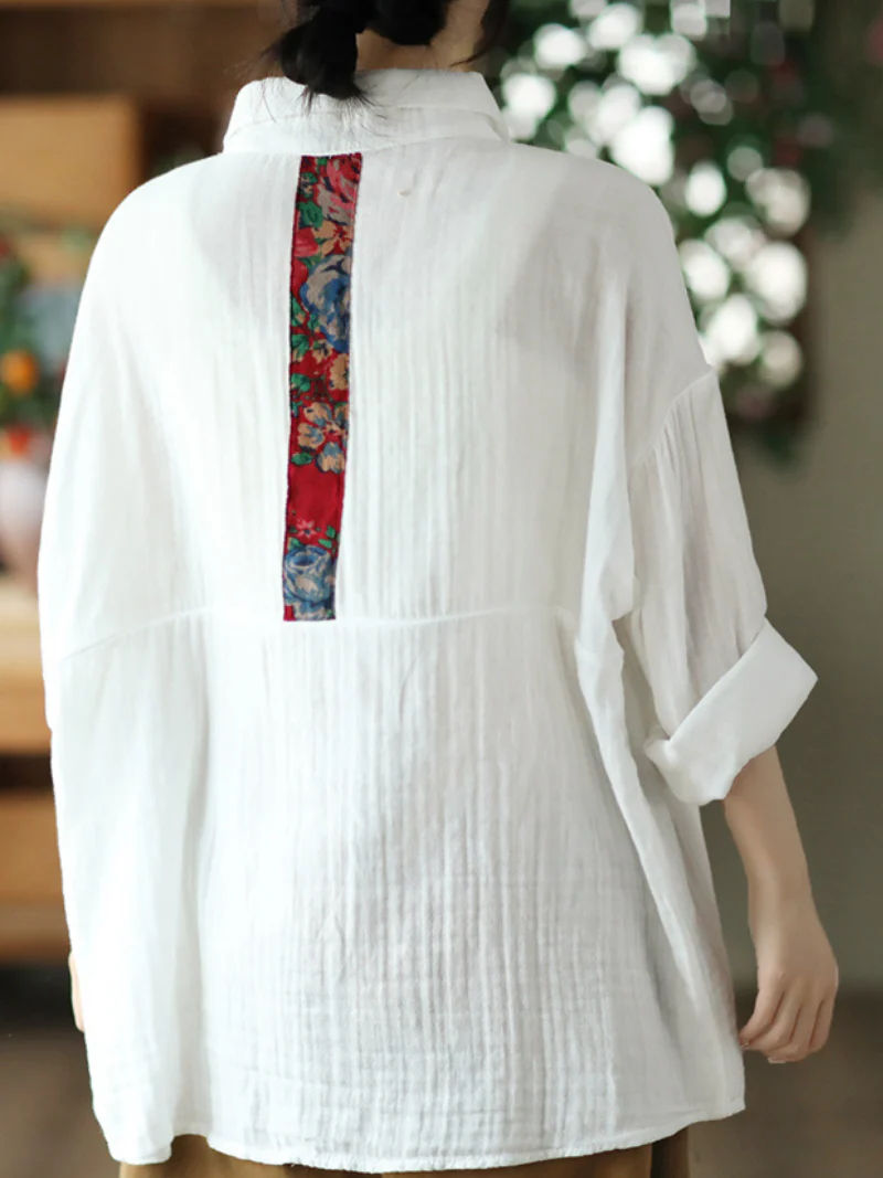 Cotton Loose Long Sleeves Shirt - Image 5