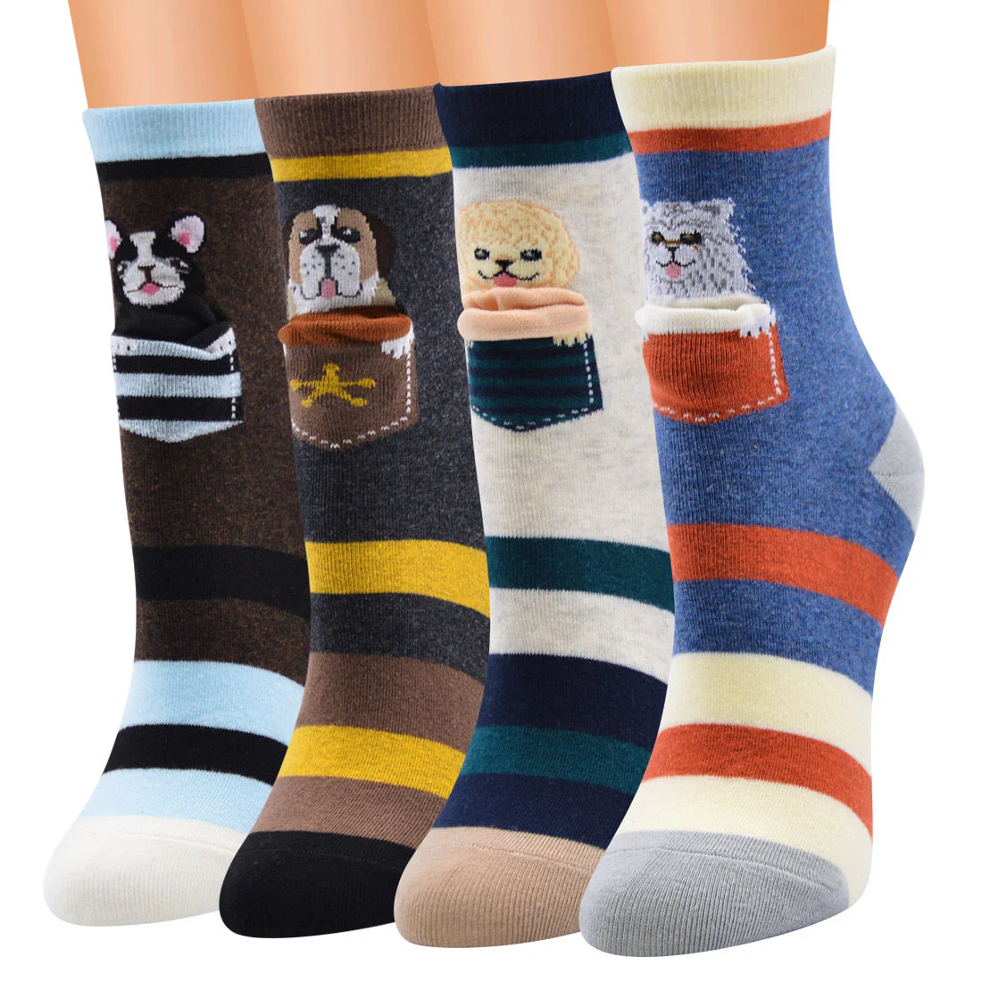 Womens Cotton Pattern Design Ankle Socks (5 Pairs) - Image 3
