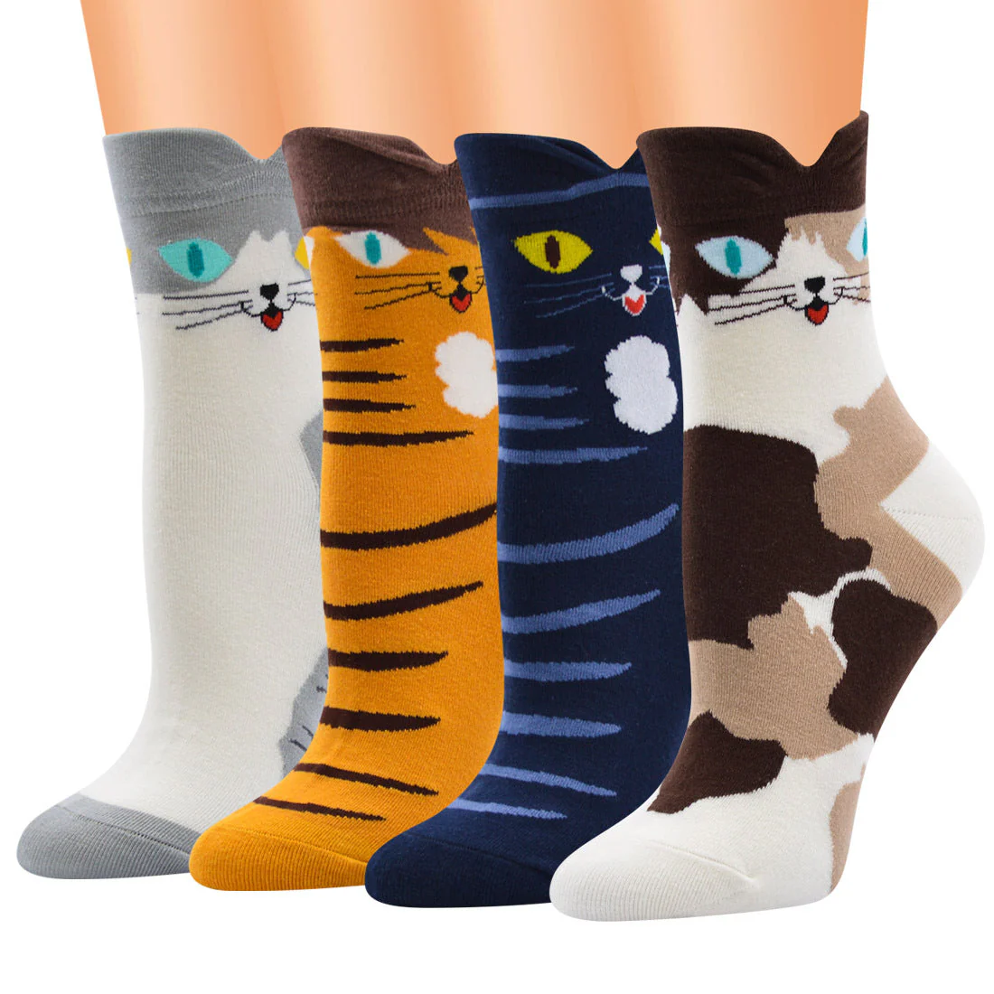 Womens Cotton Pattern Design Ankle Socks (5 Pairs) - Image 4