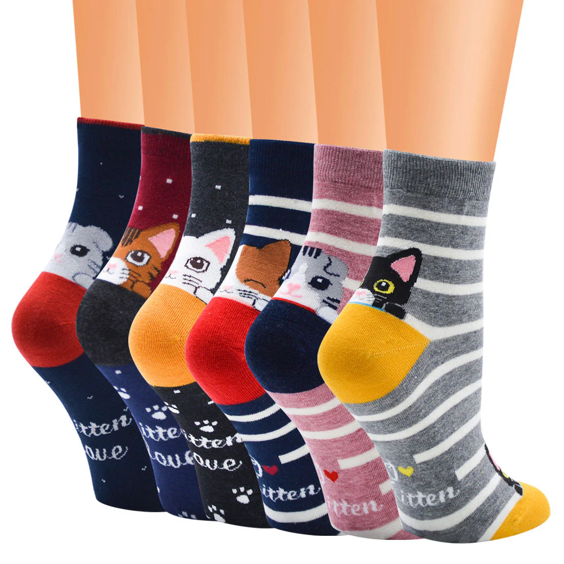 Womens Cotton Pattern Design Ankle Socks (5 Pairs) - Image 6