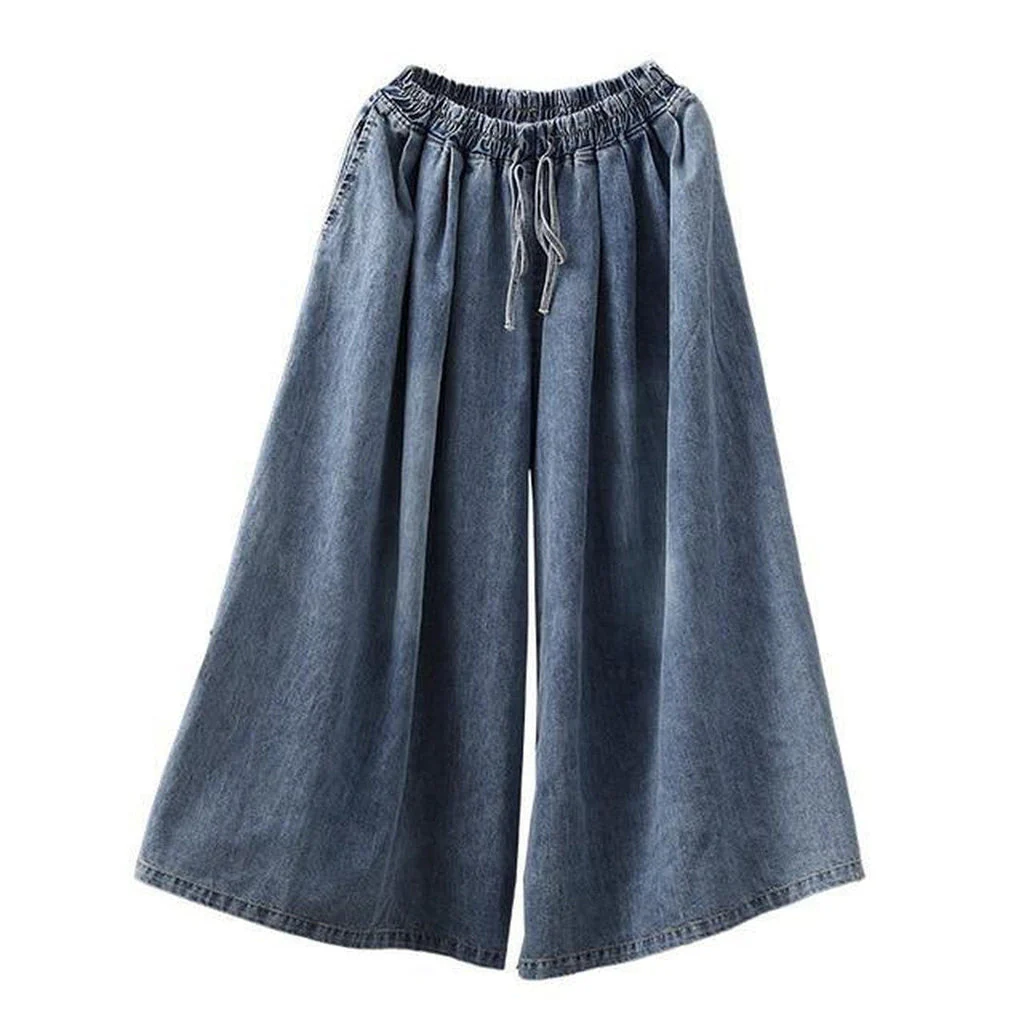 Women's culotte denim pants - Image 3