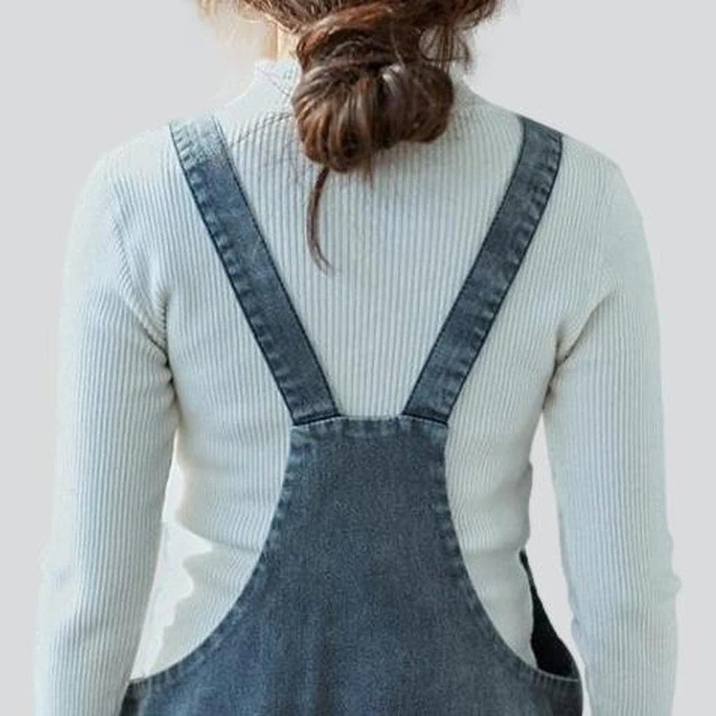 Women's denim jumpsuit with lines - Image 7