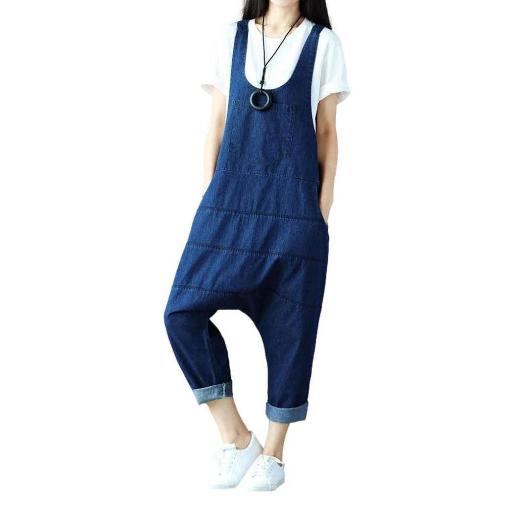 Women's denim jumpsuit with lines - Image 8