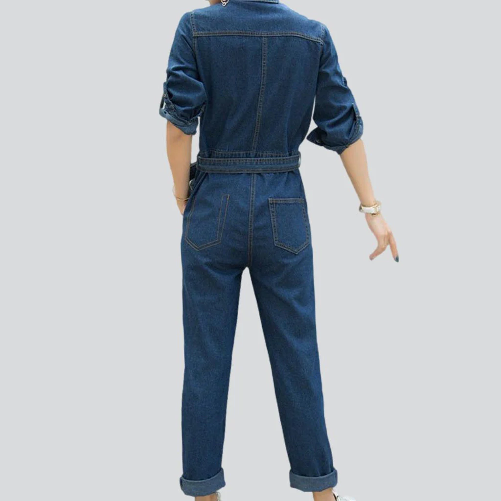 Women's denim overall with belt - Image 3