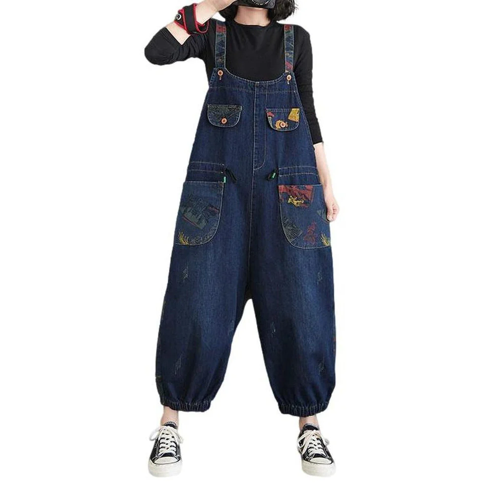 Women's denim overall with drawstrings - Image 2