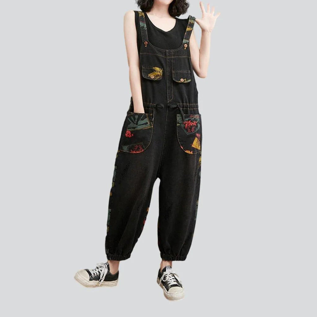 Women's denim overall with drawstrings - Image 4