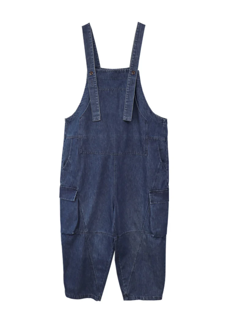 Denim Loose Large Size Stylish Dungarees Overalls With Pockets - Image 3