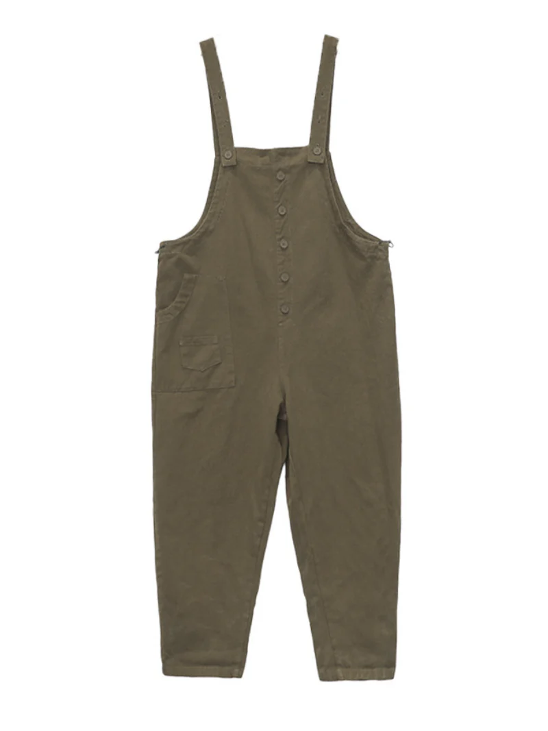 Stay Stylish Comfortable Loose Solid  Dungarees - Image 5