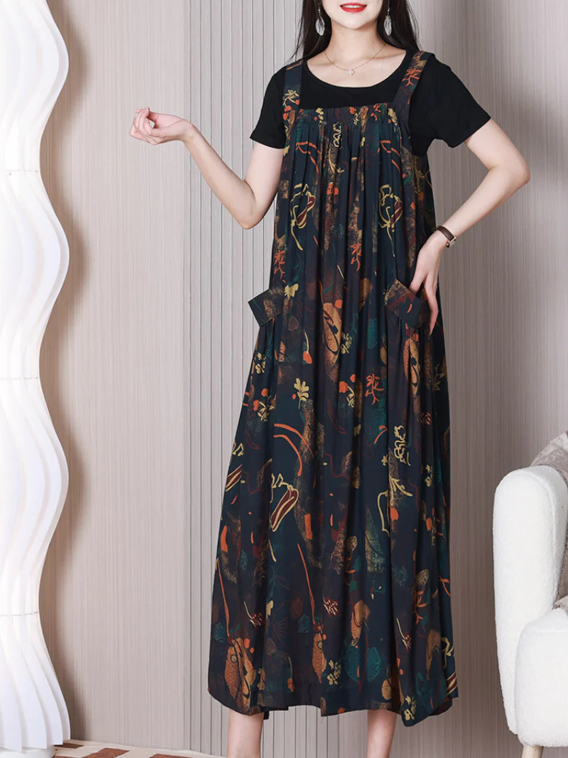 Fashionable Loose Round Neck Salopette Dress - Image 4