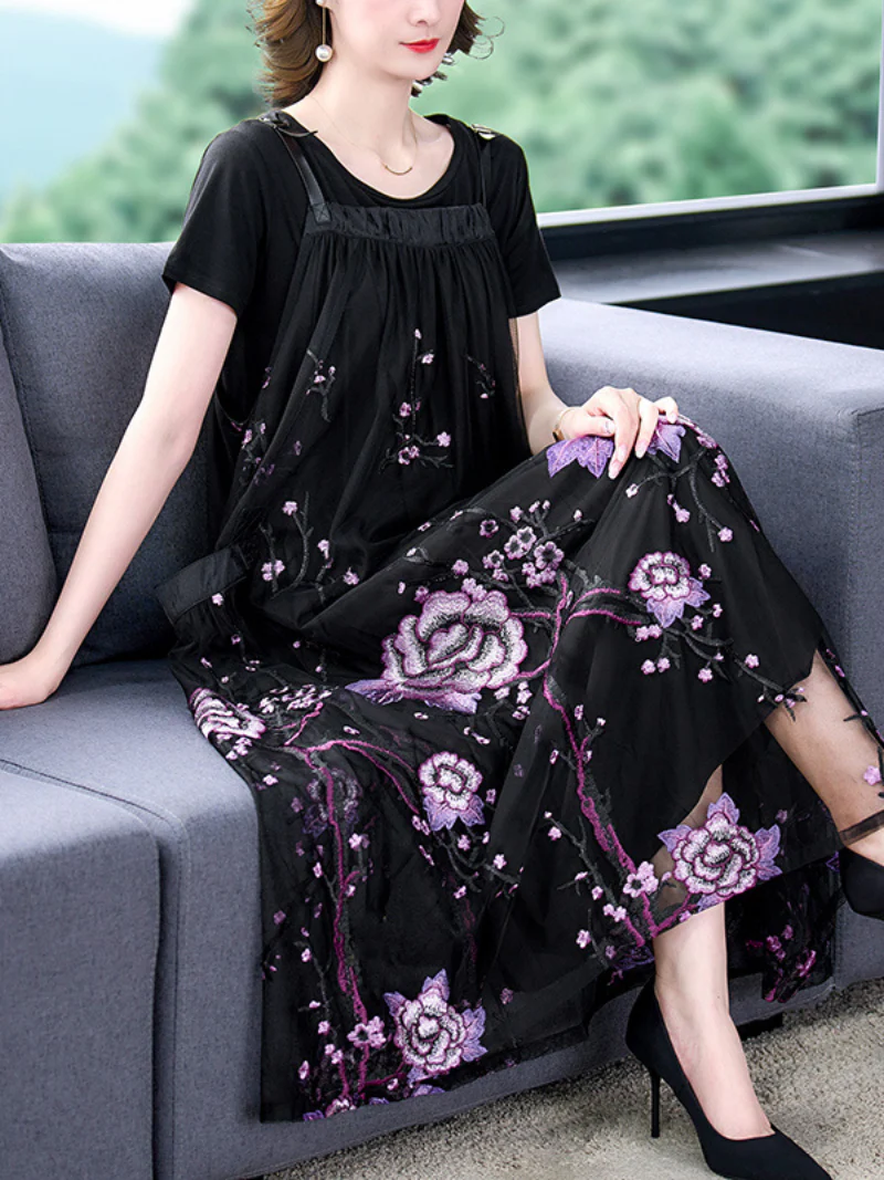 Fashional Printed Floral Party Wear  Maxi Salopette Dress - Image 3