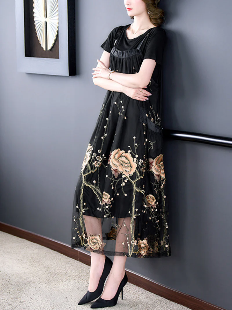 Fashional Printed Floral Party Wear  Maxi Salopette Dress - Image 4