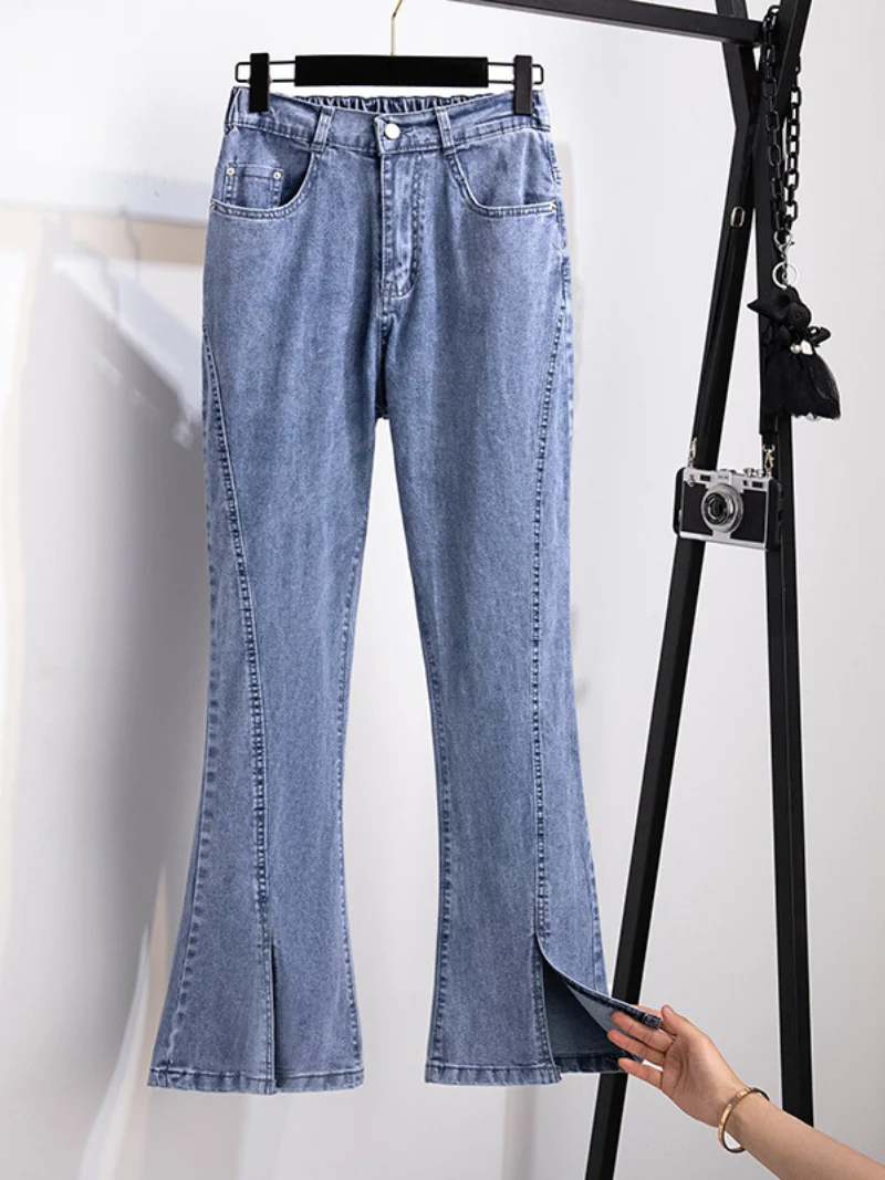 high waist jeans casual loose extra large size bottom pants - Image 3