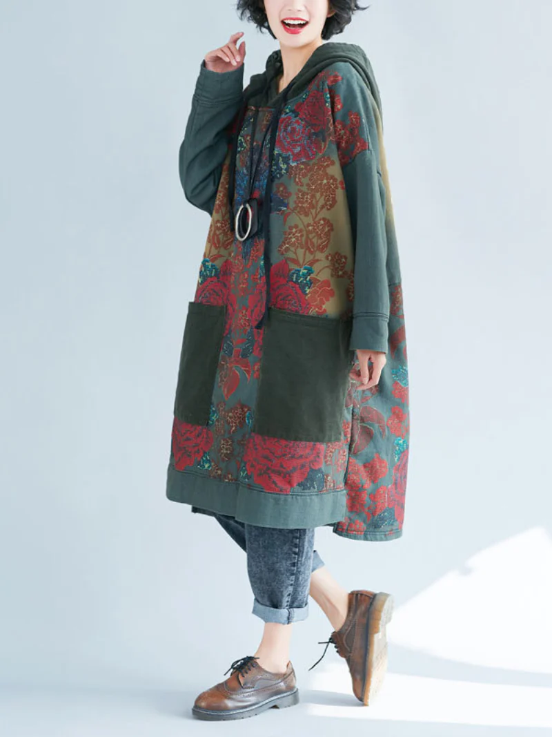 Hoodies, Oversize Sweatshirt With Unique Design, printed Hooded Sweater, Sweatshirt With Large Pockets, Stylish Hoody For Women - Image 4