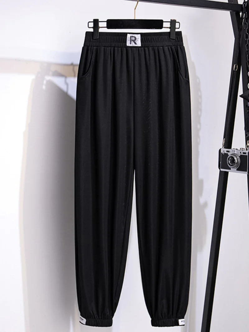 ice silk loose large size leggings trouser pants - Image 4