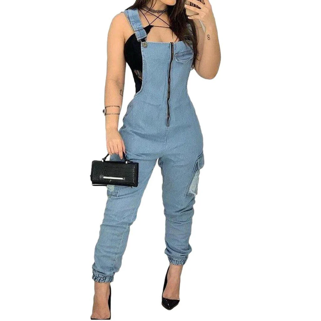 Women's jeans overall with zipper - Image 2