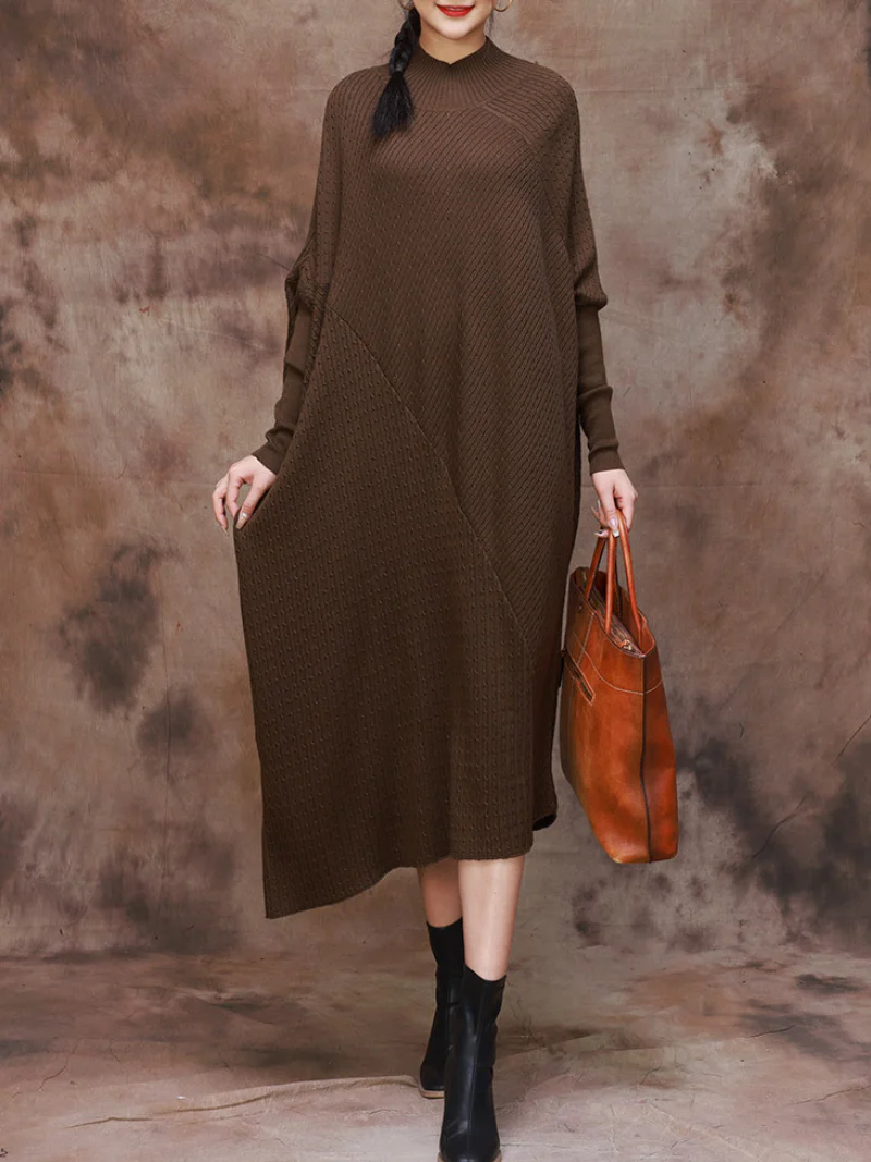 knitting Dolman Sleeve Collar A-line Style - Image 3