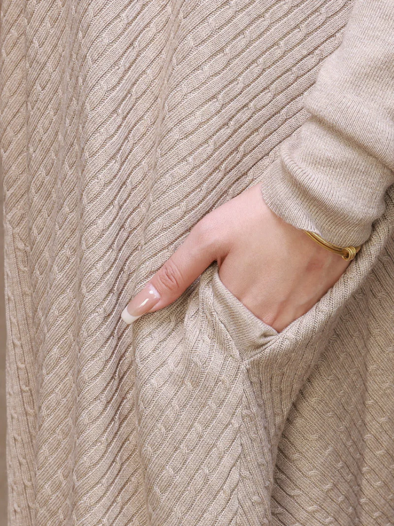 knitting Dolman Sleeve Collar A-line Style - Image 8