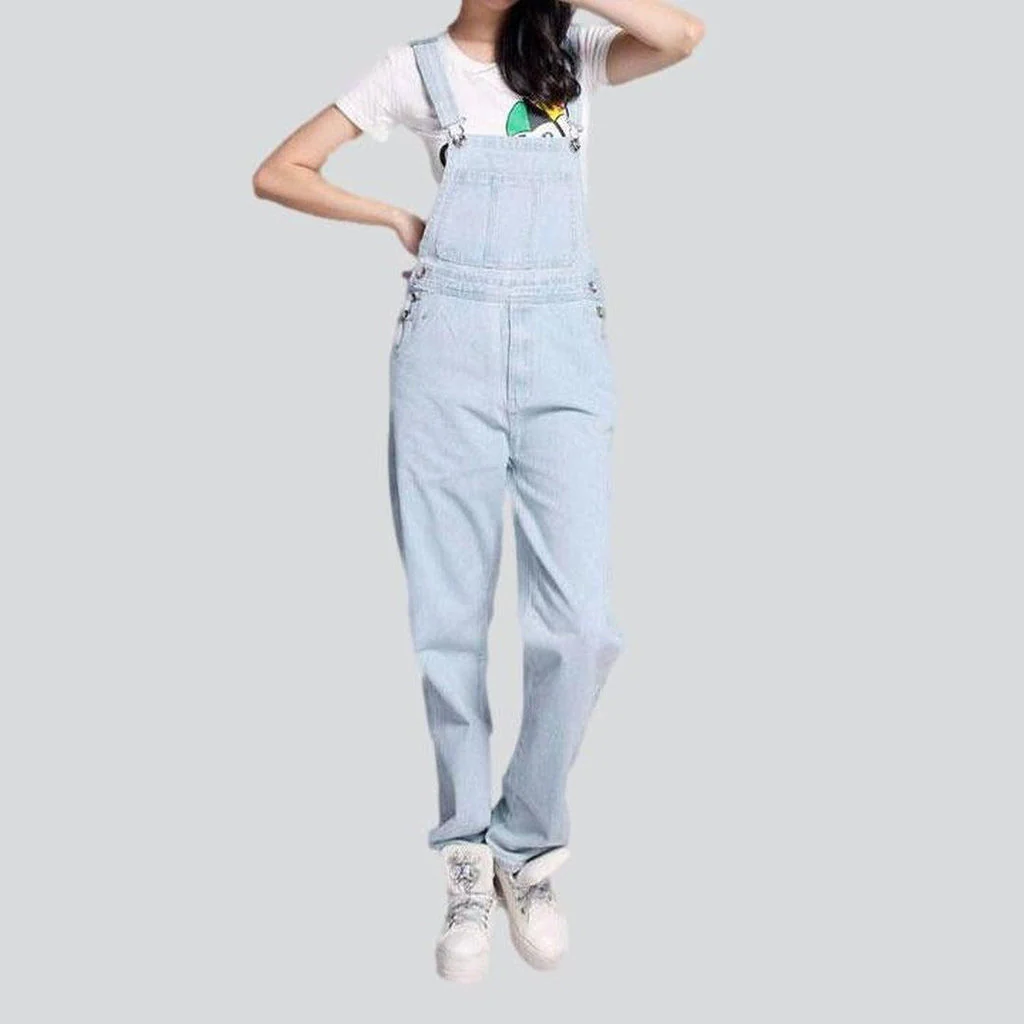 Women's light blue denim overall - Image 3