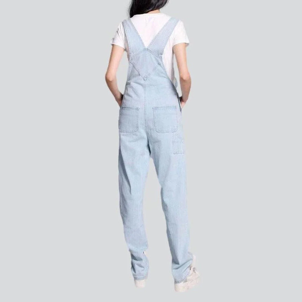 Women's light blue denim overall - Image 4