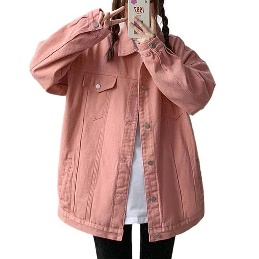 Women's long oversized denim jacket - Image 4