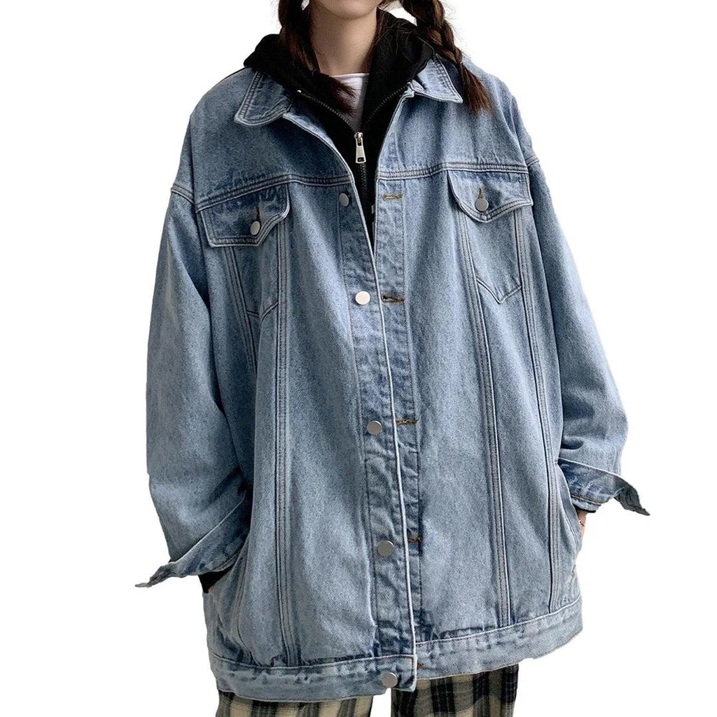 Women's long oversized denim jacket - Image 5