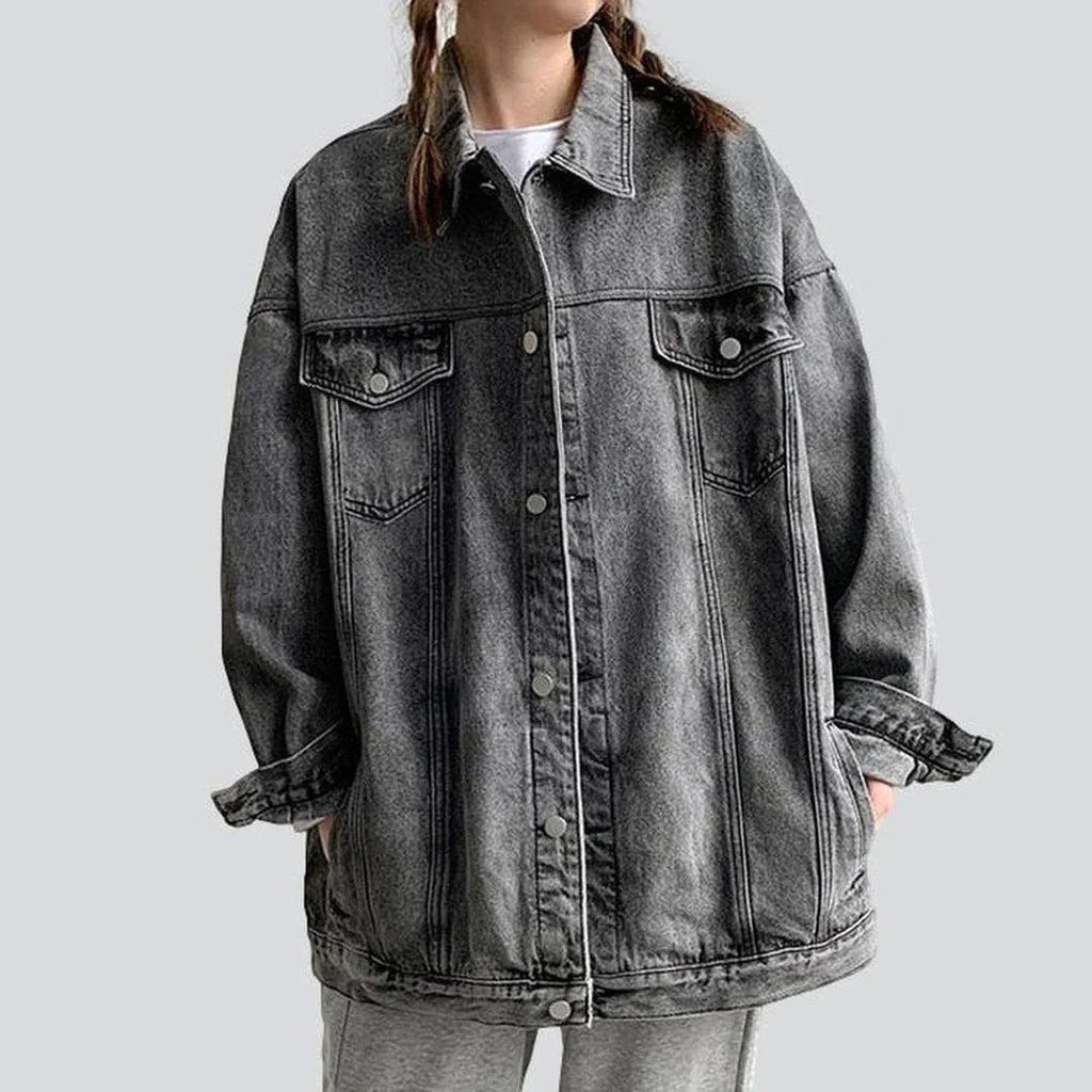 Women's long oversized denim jacket - Image 7