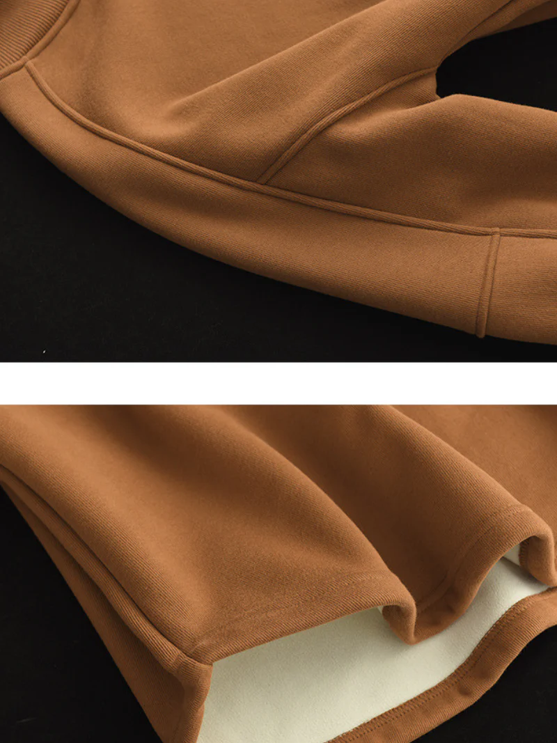Long sleeves Pullover Plus Fleece Casual Sweater Loose Top - Image 6