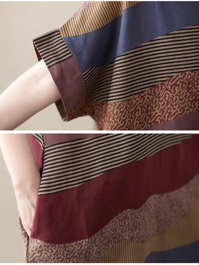 A Brush with Fashion Loose Mid-Length Striped A-Line Dress - Image 5