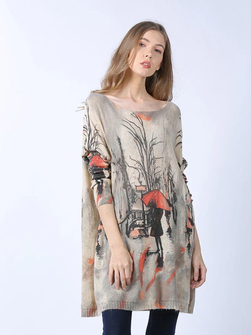 mid-length loose bottoming shirt sweater top - Image 2