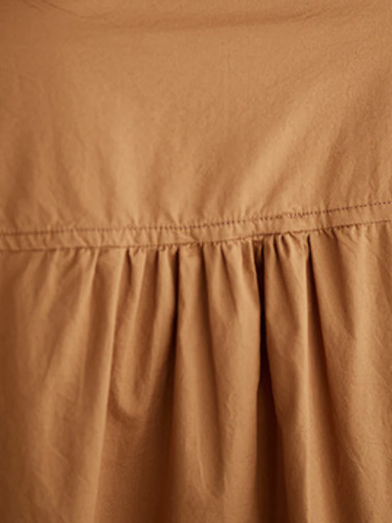 Fashionable Embroided Loose Stand-Up Collar Shirt Dress - Image 6