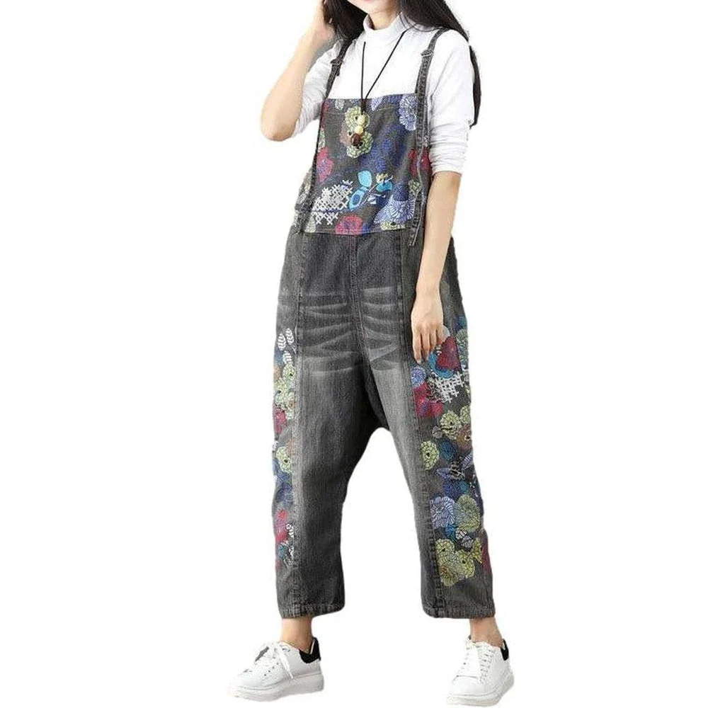 Women's overall painted with flowers - Image 2