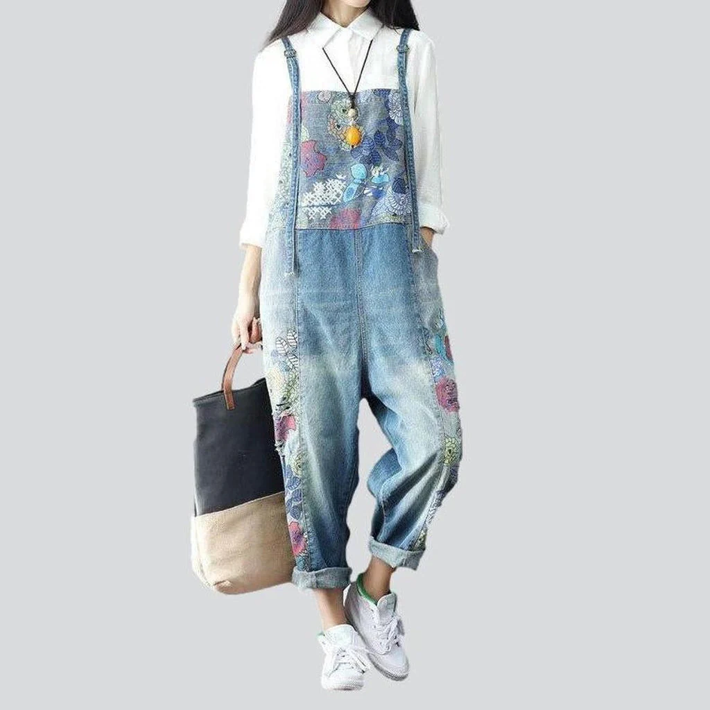 Women's overall painted with flowers - Image 3