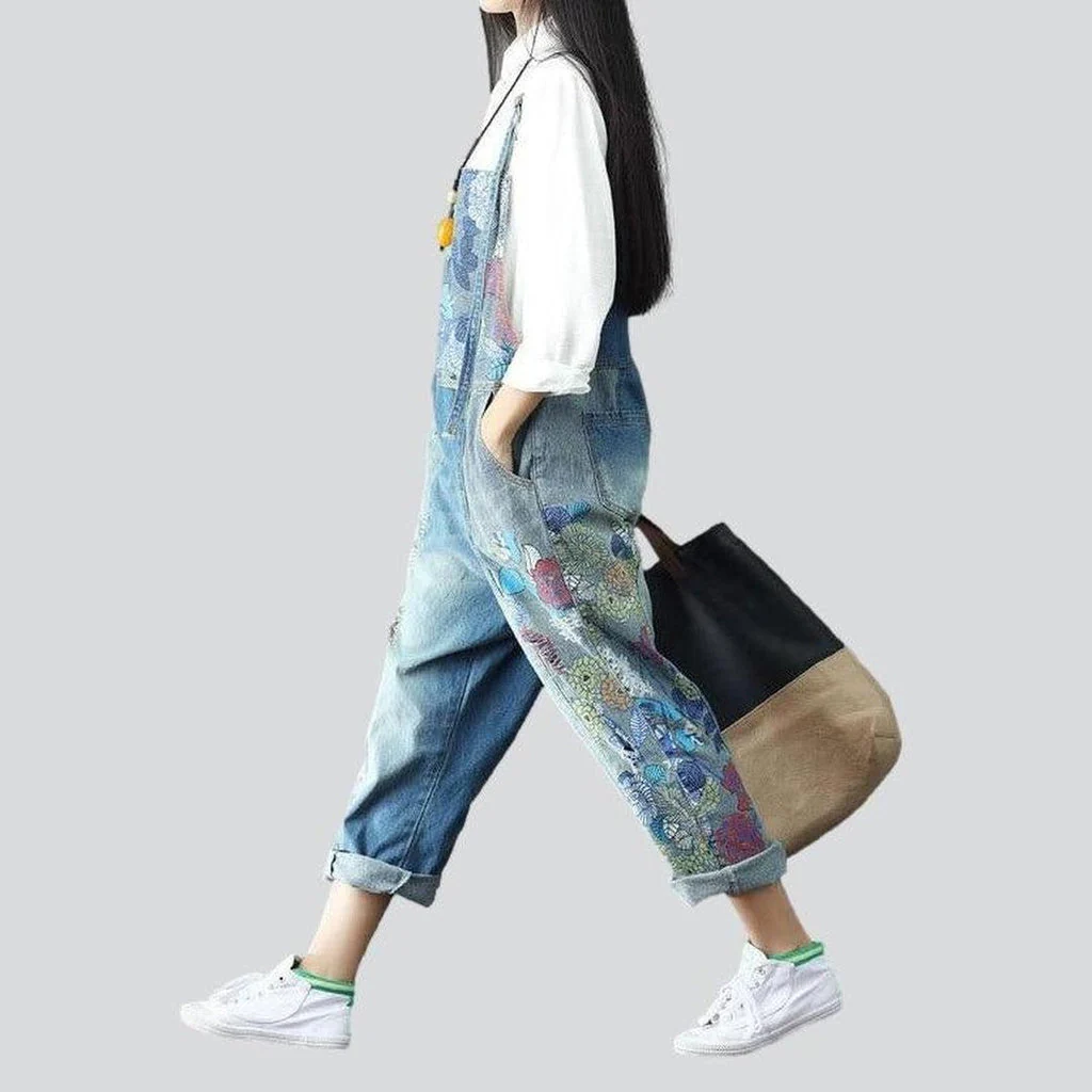 Women's overall painted with flowers - Image 4
