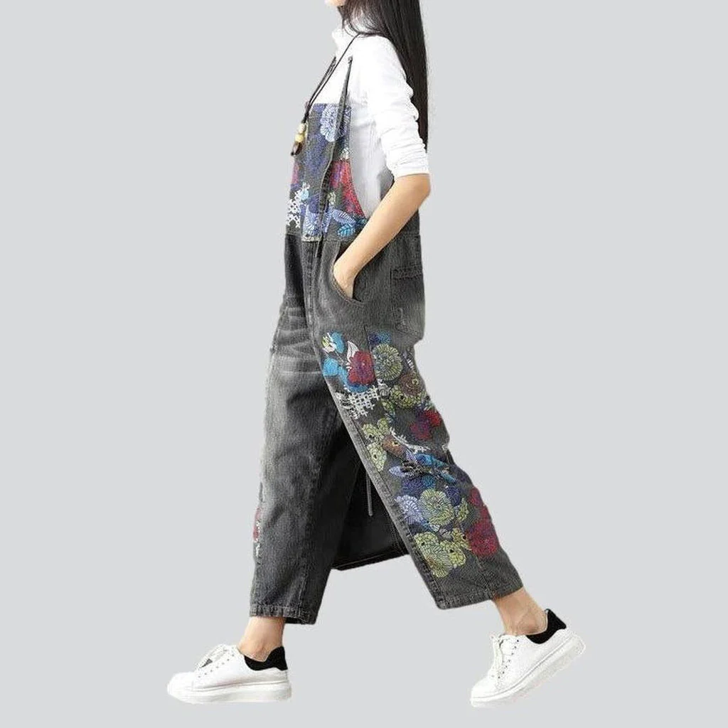 Women's overall painted with flowers - Image 6