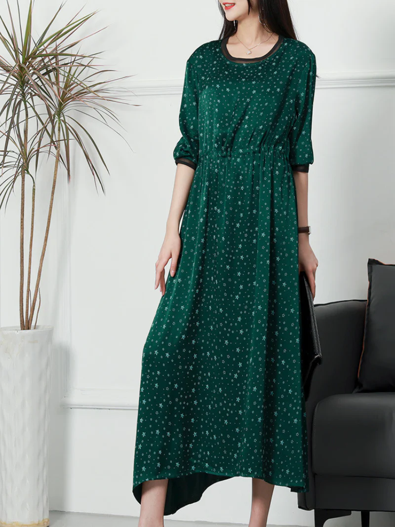 Petite Round Neck A-line Dress - Image 5