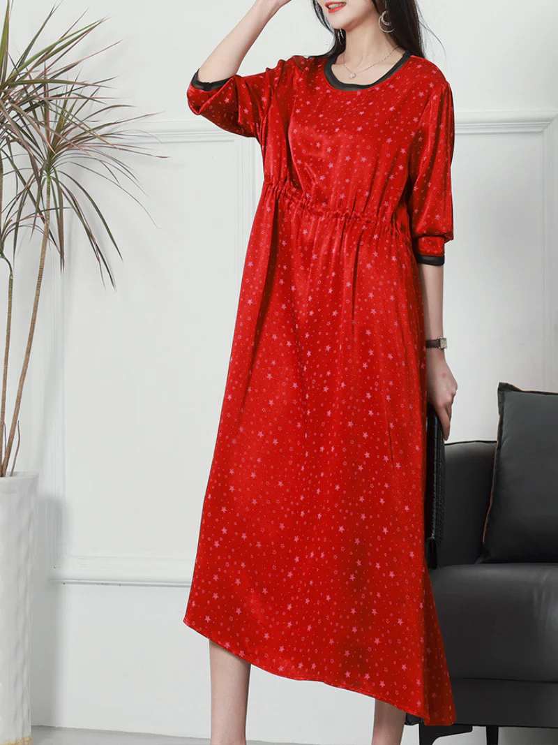 Petite Round Neck A-line Dress - Image 6