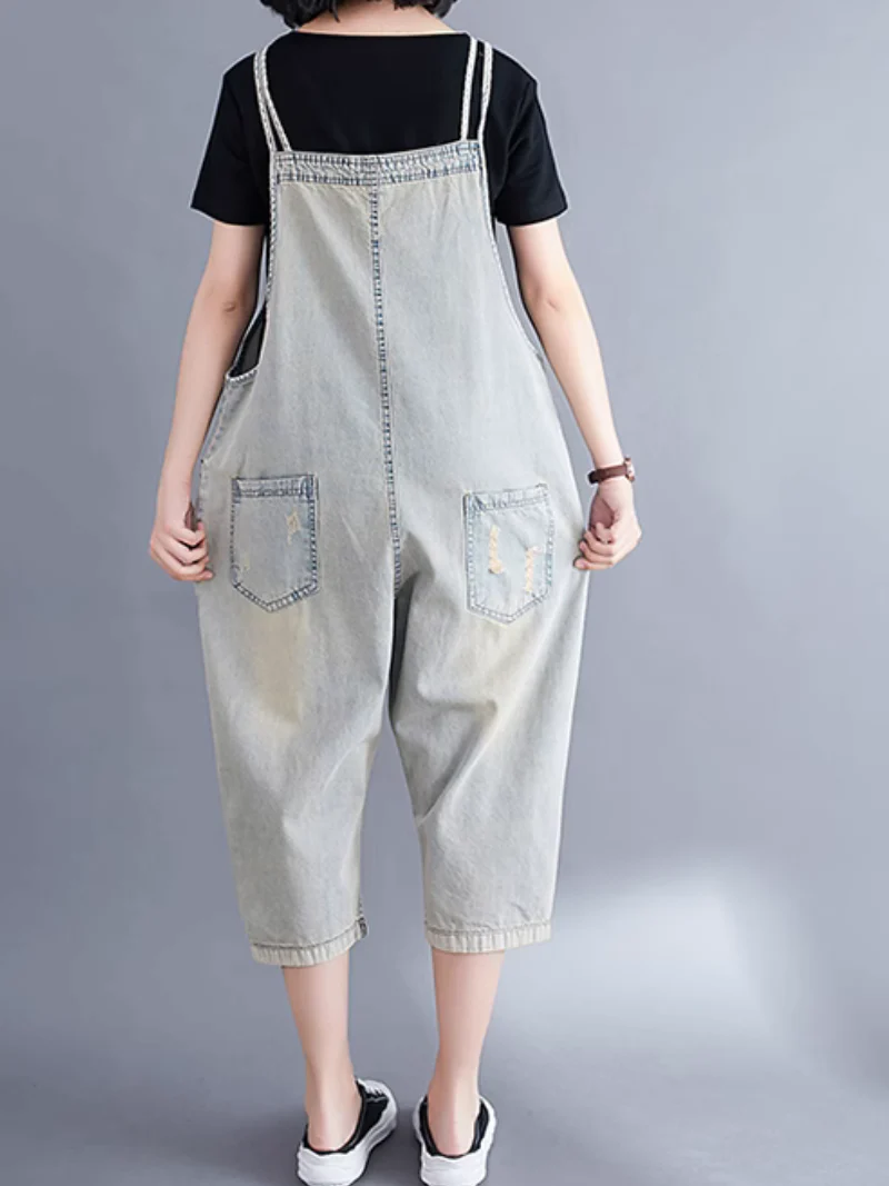 Relaxed Fit Large size  Patch Dungaree - Image 4