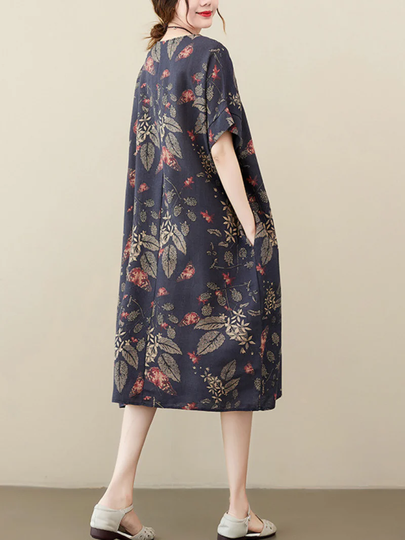 Short Puff Sleeve,Smocked Waist Fit Flare Dress - Image 3