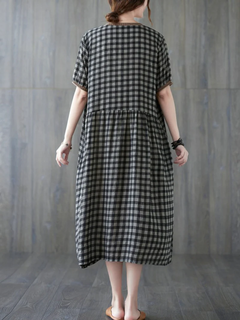 Short Sleeve Evening Party Midi Smock Dress with Side Pocket - Image 2