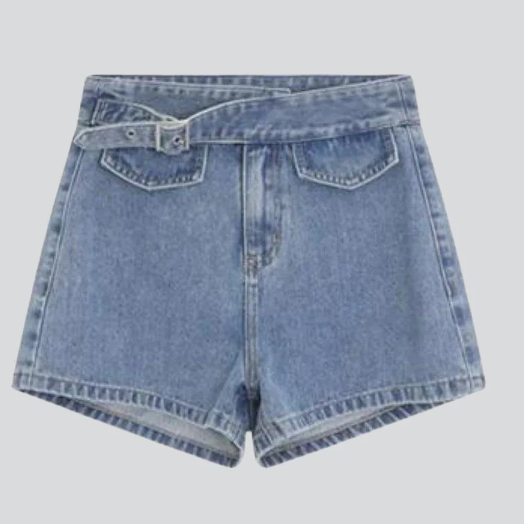 Women's shorts with denim belt - Image 14