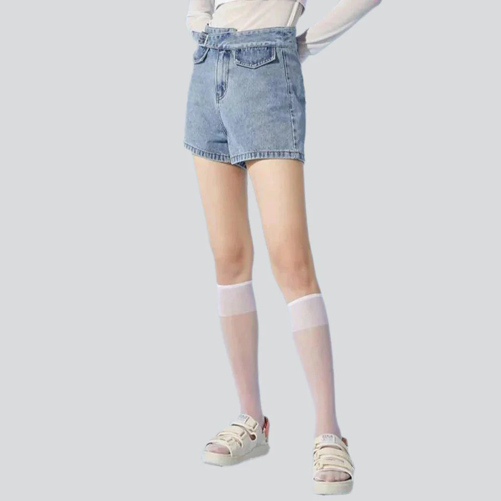 Women's shorts with denim belt - Image 8