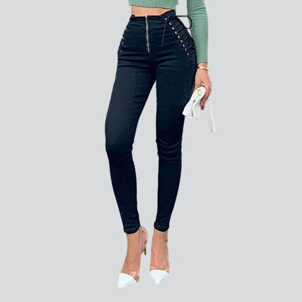 Women's skinny jeans with drawstrings - Image 4