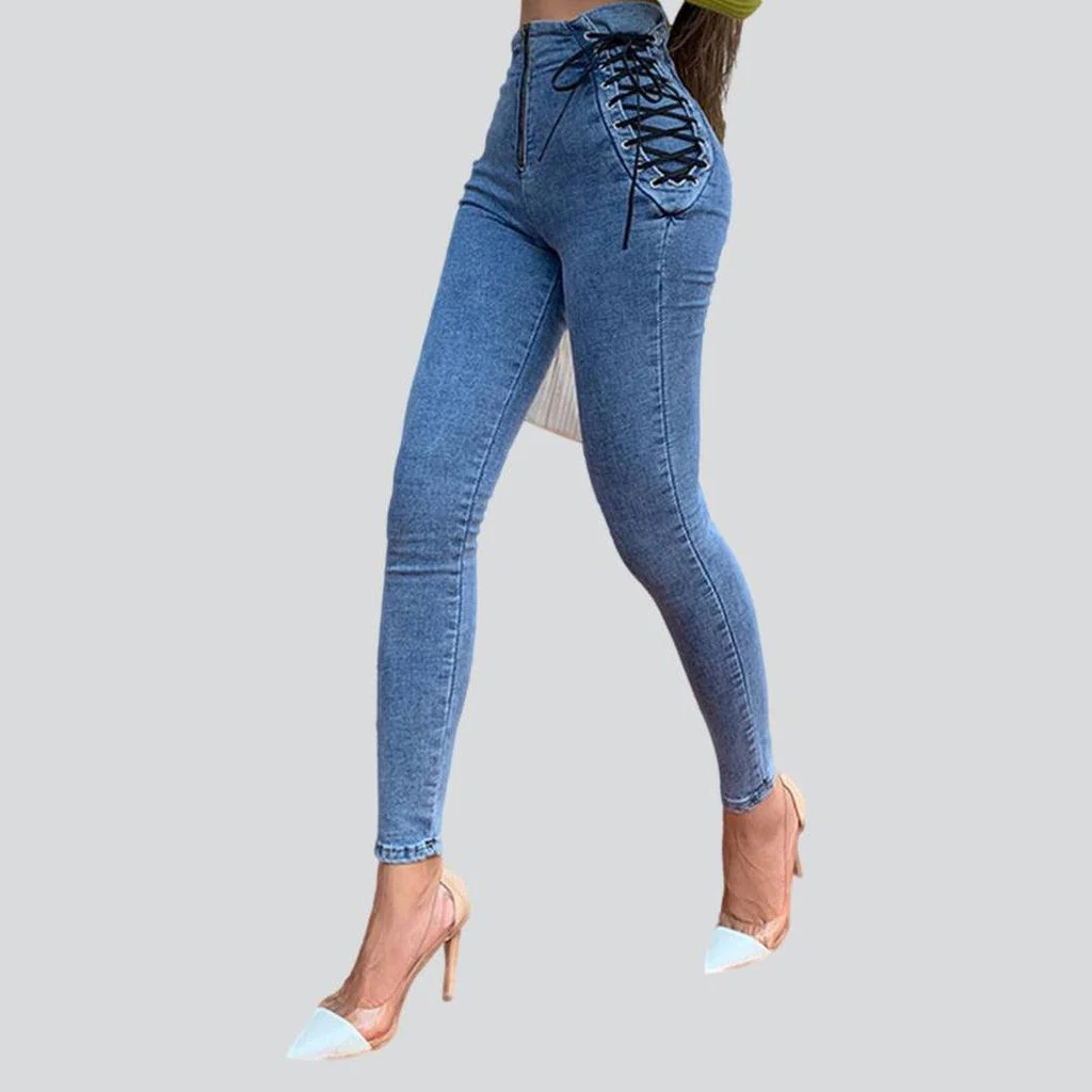Women's skinny jeans with drawstrings - Image 6