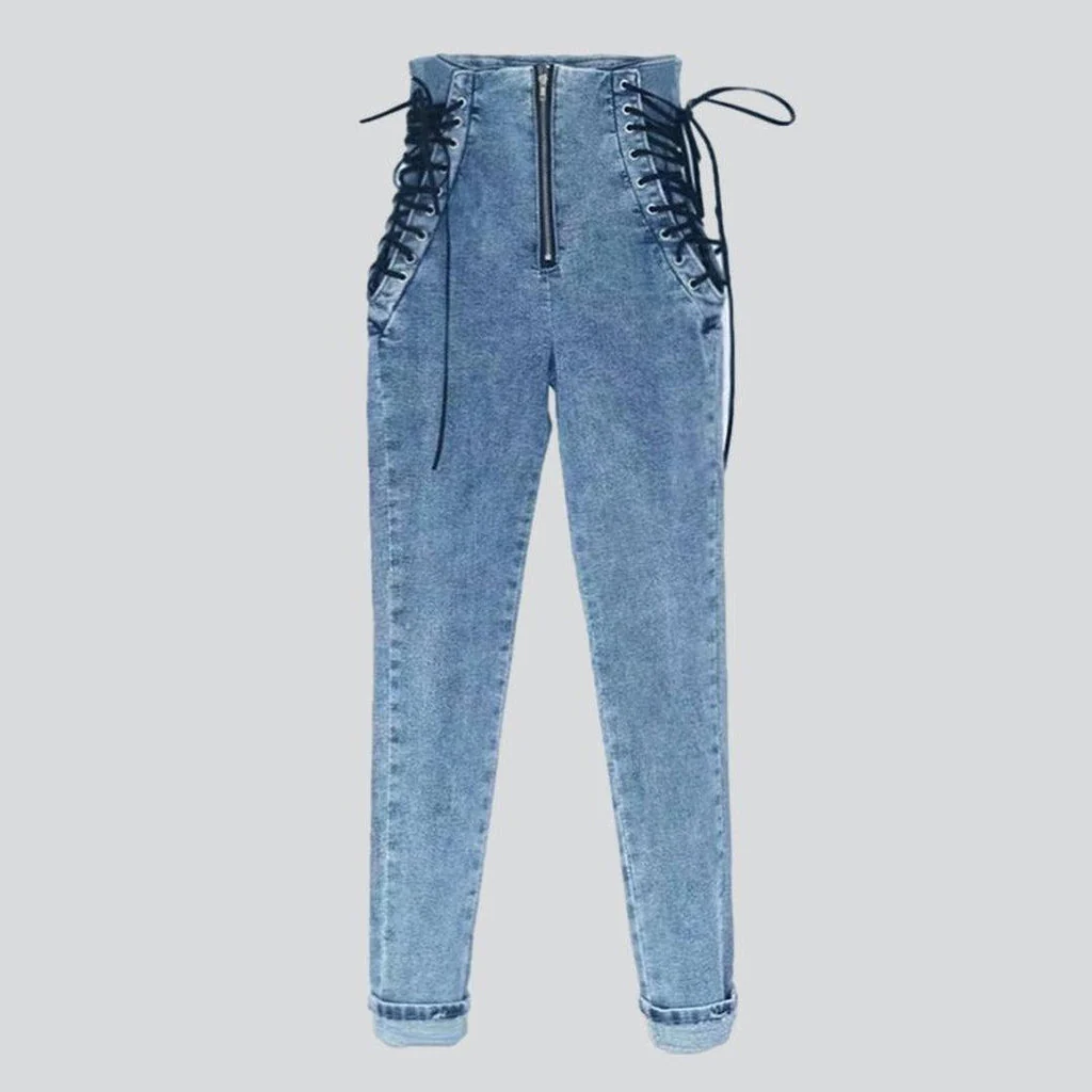 Women's skinny jeans with drawstrings - Image 8