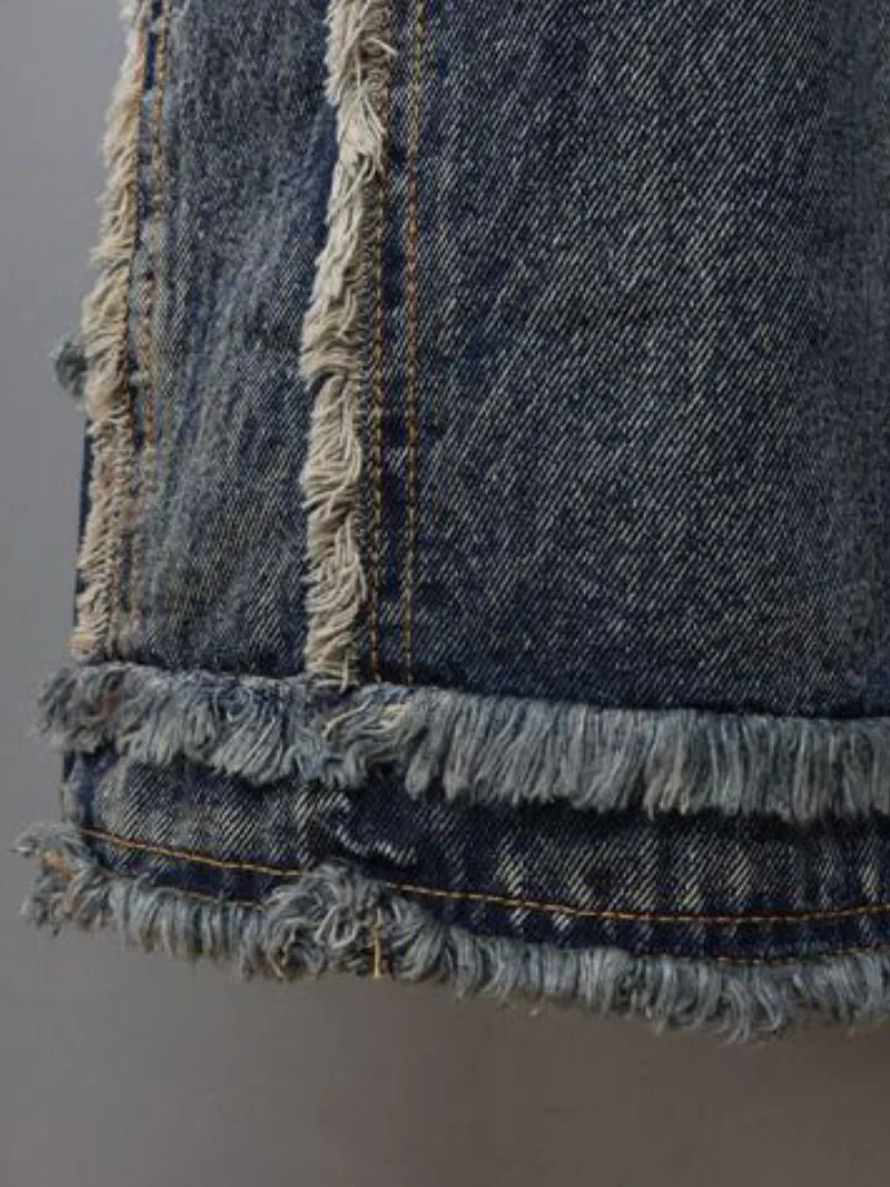 Denim Loose Thin High-Waist Overalls - Image 5