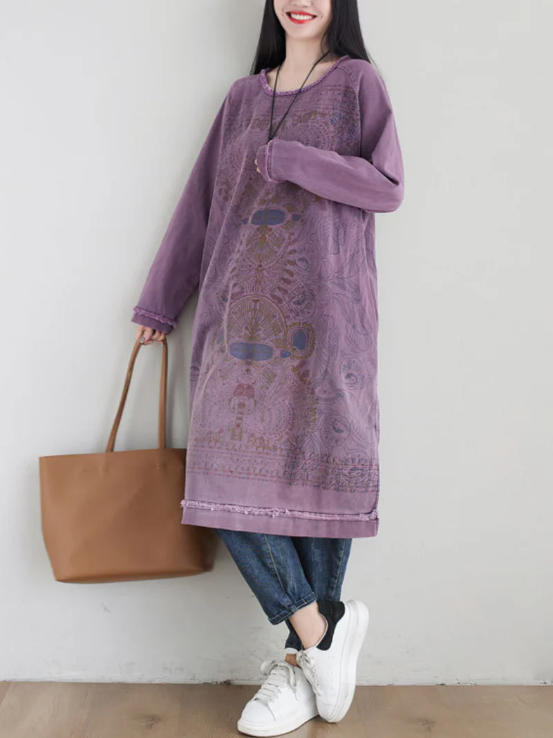 plus size round neck midi dress with side pocket - Image 2