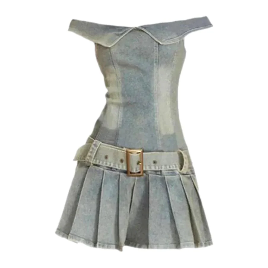 Women's strapless  denim dress - Image 2